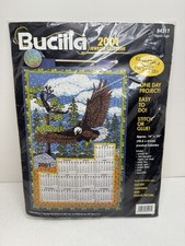 VTG Bucilla Majestic Eagle Jeweled Calendar 2001 Kit 84217 Felt Appliqu Emb