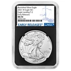 2021-W $1 1-oz T-2 Burnished American Silver Eagle NGC MS70 ER Blue Label Retro