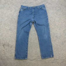 Rustler Jeans Men's Blue Wash W42 L32 Straight Leg Denim USA Made