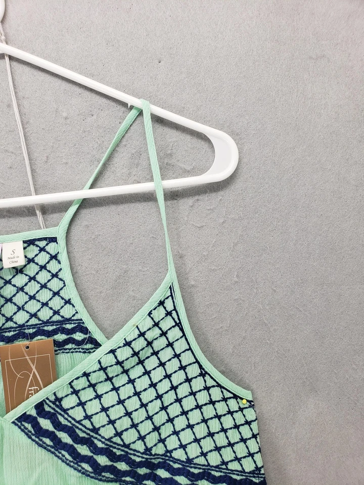 Francesca's Alia Top Women Small Embroidered Fringe Boho Festival Tank Boho Hipp - Image 3 of 4