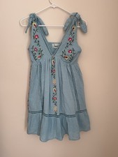 Urban Outfitters UO Forever Embroidered Mini Babydoll Dress Women’s Size Small