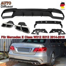 Chrom Schwarz Diffusor Heckdiffusor Endrohre F&uuml;r Benz E Klasse W212 E63 2013-16