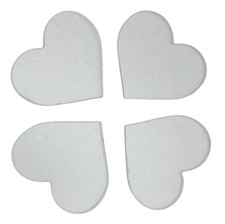  4 96 COE Clear Hearts 1.25" Wide Precut Glass Medium