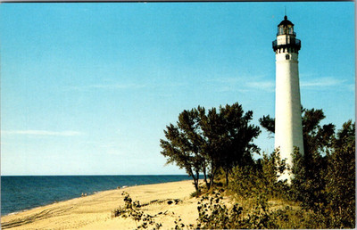 Tallest Great Lakes Lighthouse Postcard   Little Point Sable Michigan WW-75