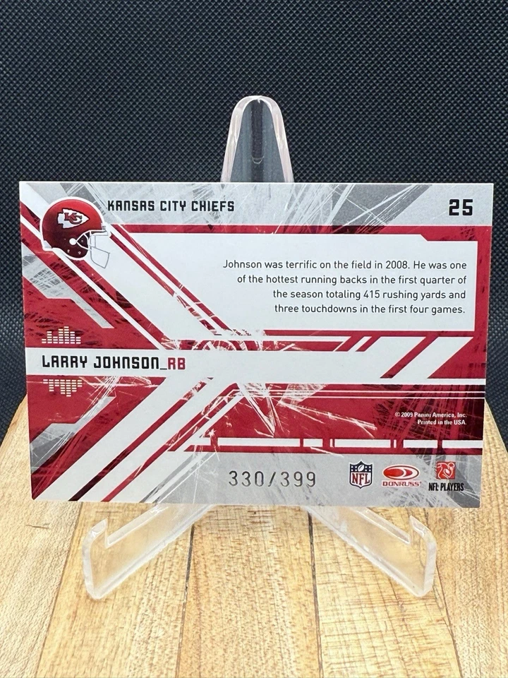 2009 Donruss Elite - Chain Reaction Larry Johnson #25 Jerseys /299 (MEM) - Image 2 of 2
