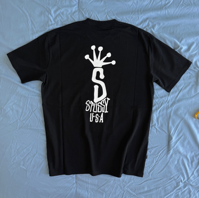 STUSSY Australia Big S LCB T-Shirt-Black, 100% Authentic, Size: M