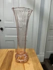 Pink Fenton Art Deco Footed Vase Chevron 1930's Rare