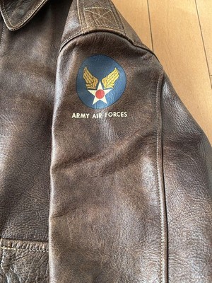 Vintage Rainbow Country A2 Flight Jacket Leather Jacket Mens Size