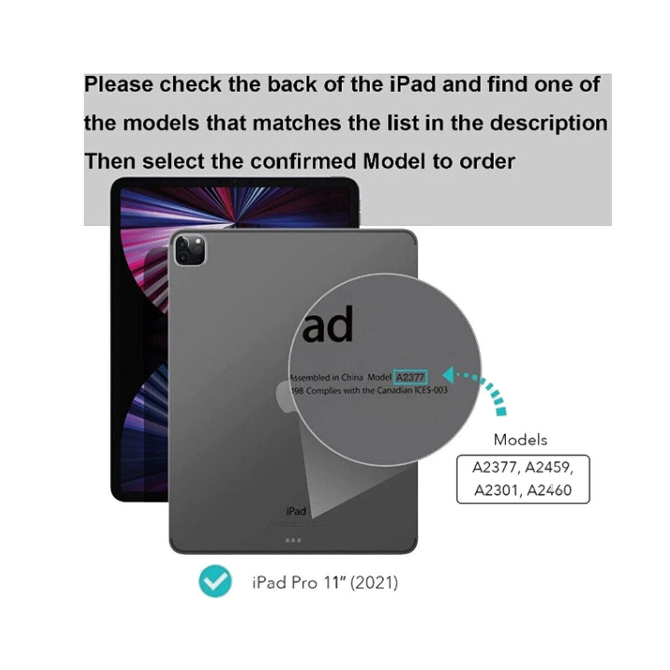 For iPad 7th 8th 9th 10th 11th A16 Gen Pro 11" Rotating Handle/Stand Case Cover - Image 3 of 4