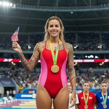 Dolfin Uglies Women's Size 28 Red Pink Diamondback One Piece Swimsuit New