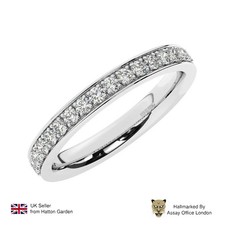 Diamond Eternity Ring In Platinum Natural Round Brilliant Cut Wedding Band