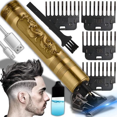 Professional Cordless Hair Clipper Beard Trimmer for Men Rechargeable-4 Combs
