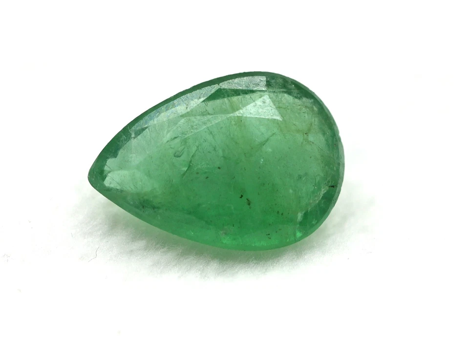 2.97 Ct Natural Green Emerald Pear Cut 11x8 mm Untreated Zambia Loose Gemstone - Image 2 of 4