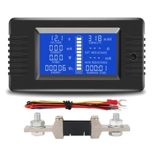 DC Battery Monitor Meter 200A Shunt LCD Display 0-200V Volt Amp for Car RV Solar