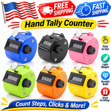 Hand Tally Counter, Handheld 4 Digit Lap Counter, Manual Mechanical Clicker HO