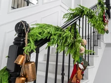 Faux Norfolk Pine Christmas Garland – Real Touch Greenery Artificial Cedar Ch...