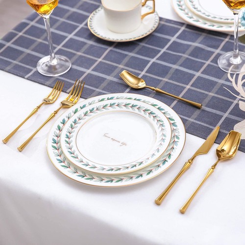 20-Piece Gold Silverware Set for 4,Modern 18/10 Stainless Steel Flatware Set,... - Picture 7 of 7