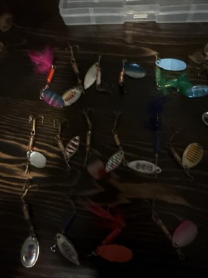 X 35 Rooster Tails And Crank Baits Fishing Lures Different Colors And Sizes And 