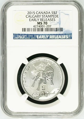 2015 Canada Silver $2 Calgary Stampede Mint State NGC MS 70