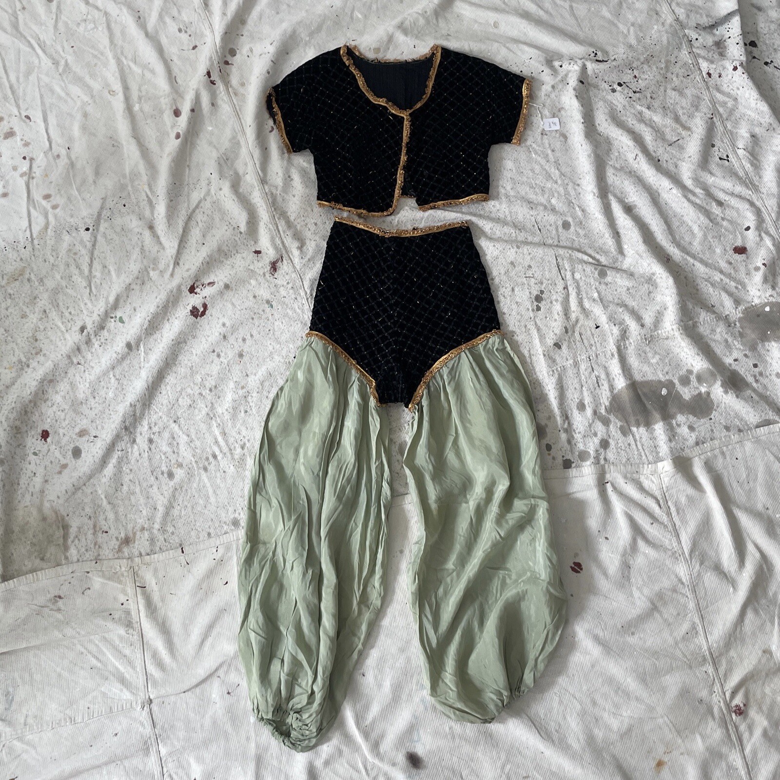 1940s 2 Piece Genie Halloween Costume Harem Pants Cro… Gem