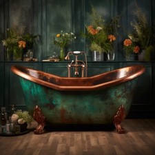 Heavy Solid Copper Hammered Bathtub Clawfoot Design58"x28"x28"NO CUSTOMS TARIFF