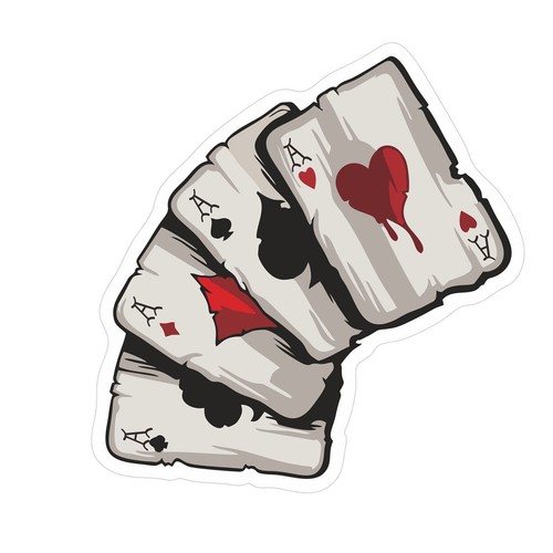 REAL COOL Four Aces Poker Cards Sticker Reflective Decal Vinyl for Car Truck B - Picture 3 of 14