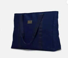 Navy Blue Badgley Mischka Nylon Weekender Travel Tote Bag NEW with tags - B7