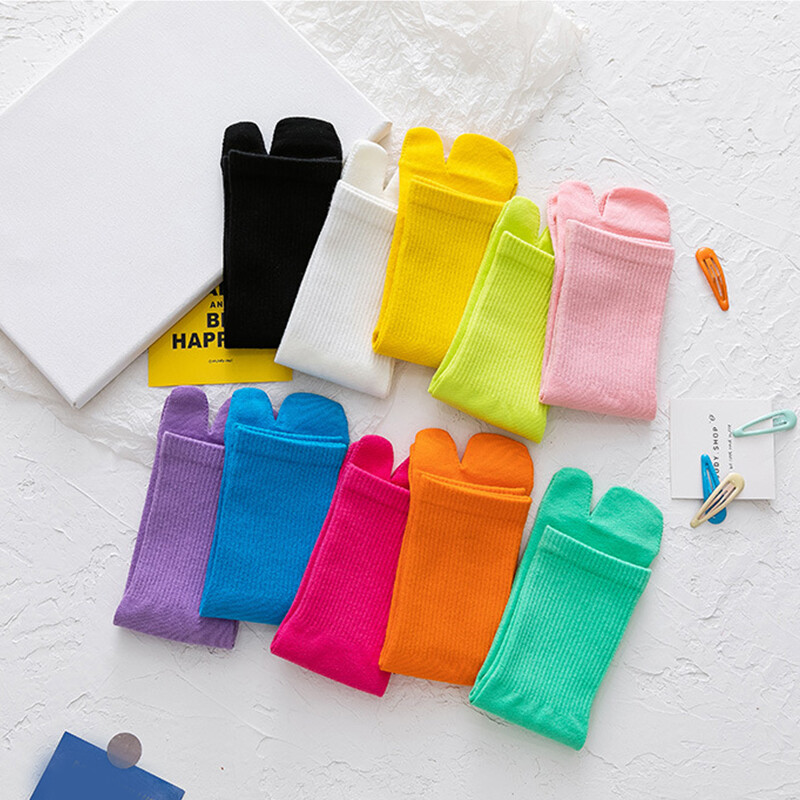 SAOLA Calze donna calze alte cotone calze piedi moda antiscivolo due dita soli∂