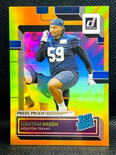 2022 Panini Donruss  KENYON GREEN RC #354  Gold Holo Press Proof - Rated Rookie