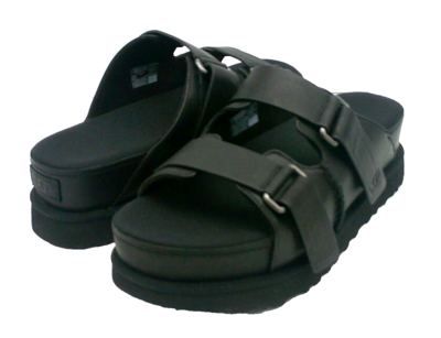 UGG GOLDENSTAR HI SLIDE WOMEN SANDAL LEATHER BLACK US 11 /UK 9 /EU