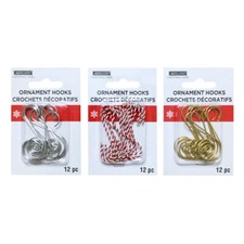 Christmas Ornament Hooks 24 Metal Scroll 2" Decorative Designer Fancy Twist