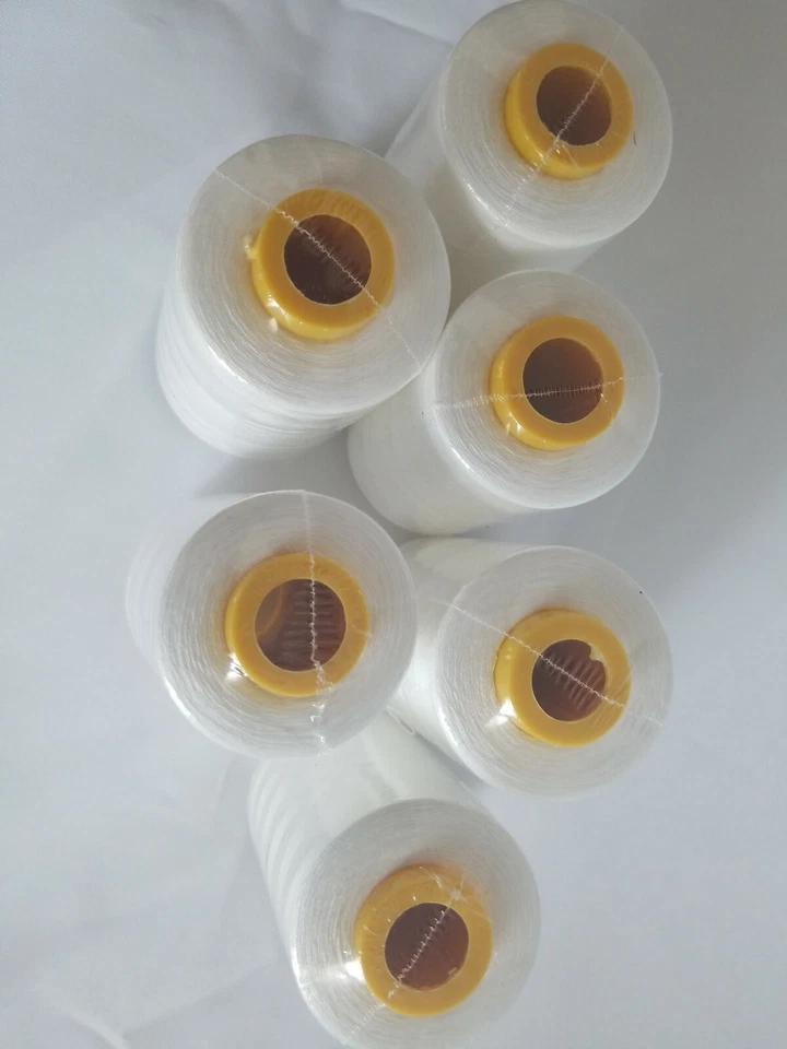 6 Spools Ivory #652 Sewing Machine Serger Thread Spools 6000 YDS/spool T27 S/2 - Image 3 of 4