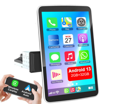 10 Inch Car Stereo Radio Player Android 13 GPS Apple Carplay 2 Din WIFI + Camera