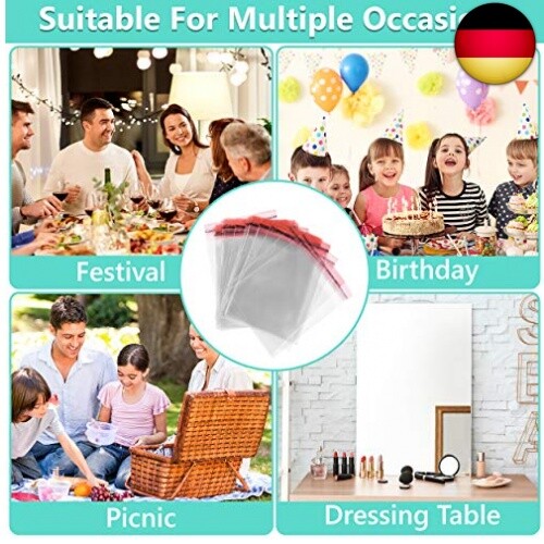 OliveBird Klar Cellophantüten C6 Größe 12cm x 17cm + 3cm Flap 500 St. mit Kl - Bild 5 von 7