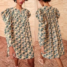 Ulla Johnson Elaine Floral Printed Midi Dress in Begonia