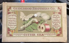 Original Box 50 Yd. Spools Gudebrod Bros Silk Size OO Gude-Wind NOS Cutter Silk