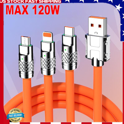 3 in 1 Fast Charging Cable Cell Phone Charger Cord For Smartphone Type C Micro