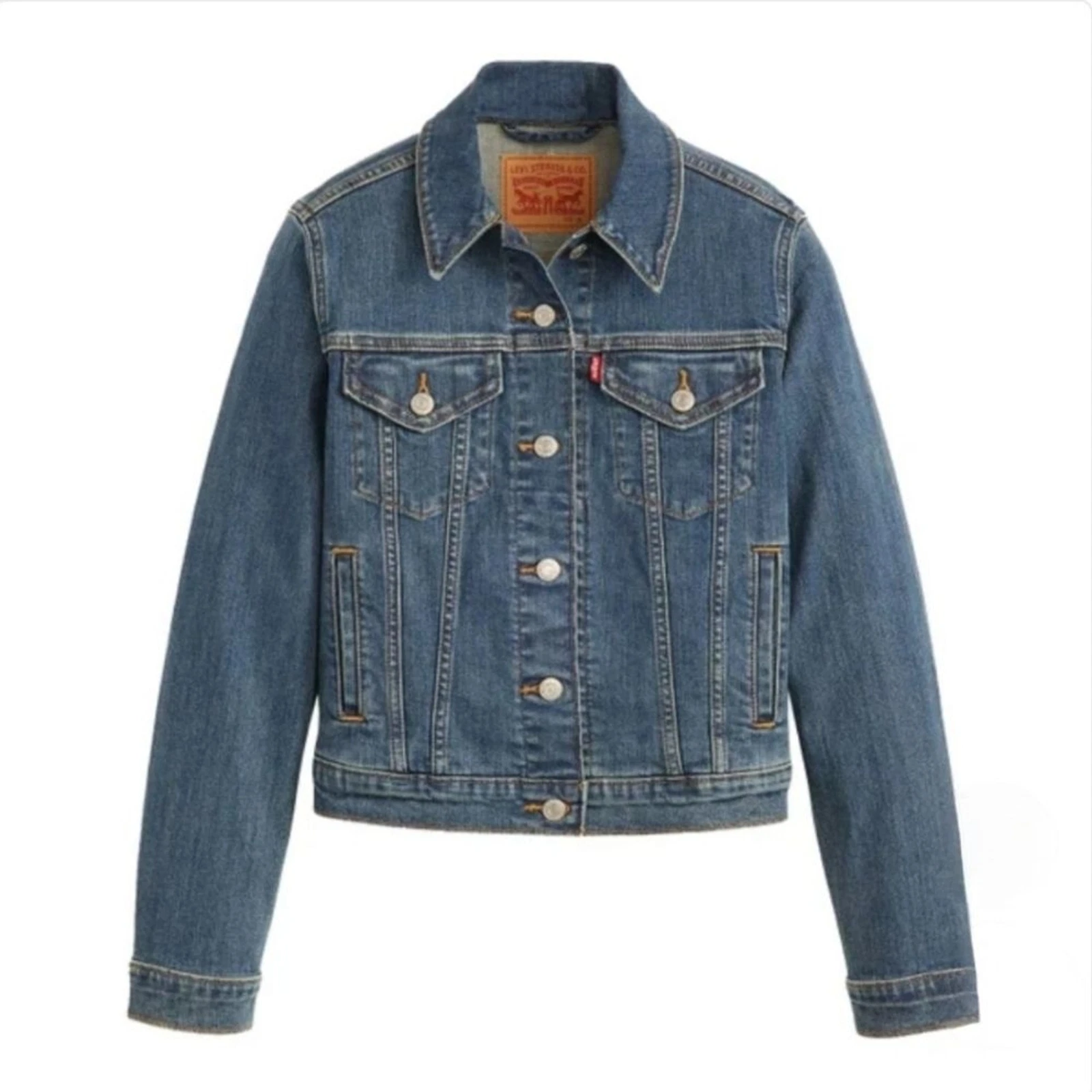 Levi's Original Denim Trucker Jacket Slim Fit Blue Denim Women's Size XS