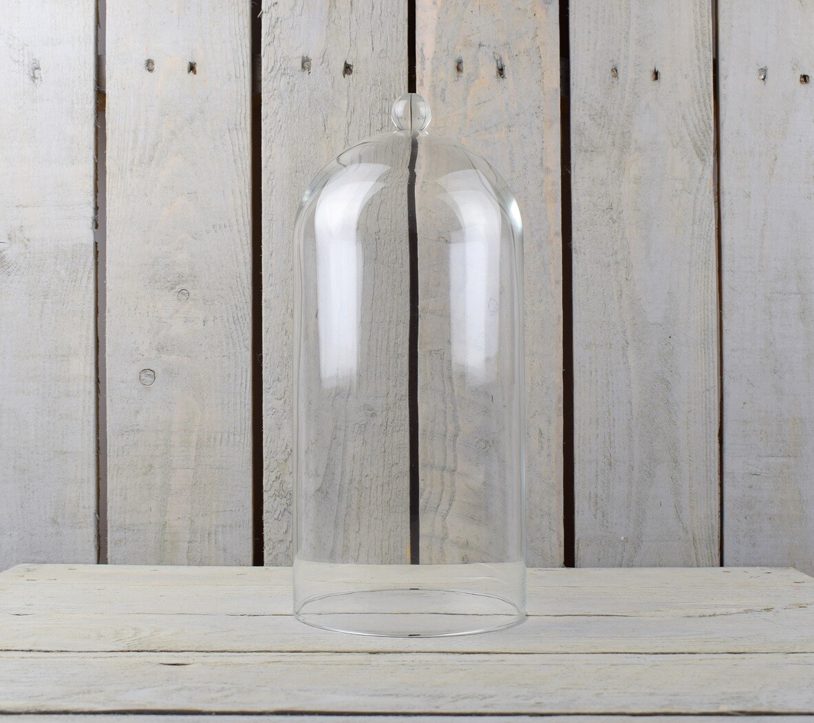 EMH Handmade Clear Circular Large Glass Display Cloche Dome Bell With Knob 33...