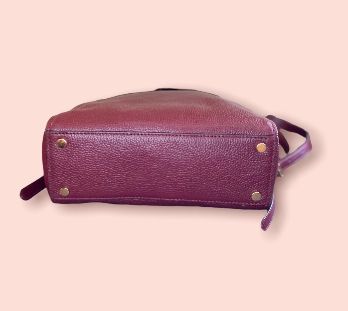 Michael Kors MK Logo Bag Backpack Addison Oxblood Pebbled 