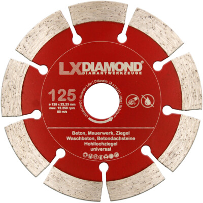 LXDIAMOND Diamant-Trennscheibe 125mm passe. für Einhell TC-MA 1300 Mauernutfräse