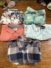 Lot Of 5 Vans Boys Off The Wall Button Up Print Shirt