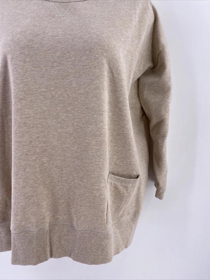 DG2 Diane Gilman 女式运动衫 2X 米色抓绒口袋套衫 — 第 4/4 张图片