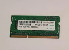 New Apacer 78.A2GCJ.4000C 2GB PC3-12800 DDR3-1600 CL11 SODIMM Laptop Memory