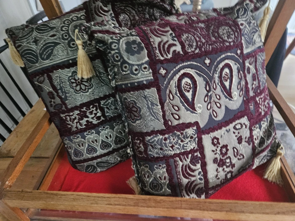 Ornate Indian Style Throw Pillow 12×12 - Image 4 of 4