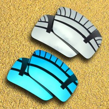 US 2 Pairs Polarized Lenses Replacement for-Oakley Eyepatch 2-Silver Blue
