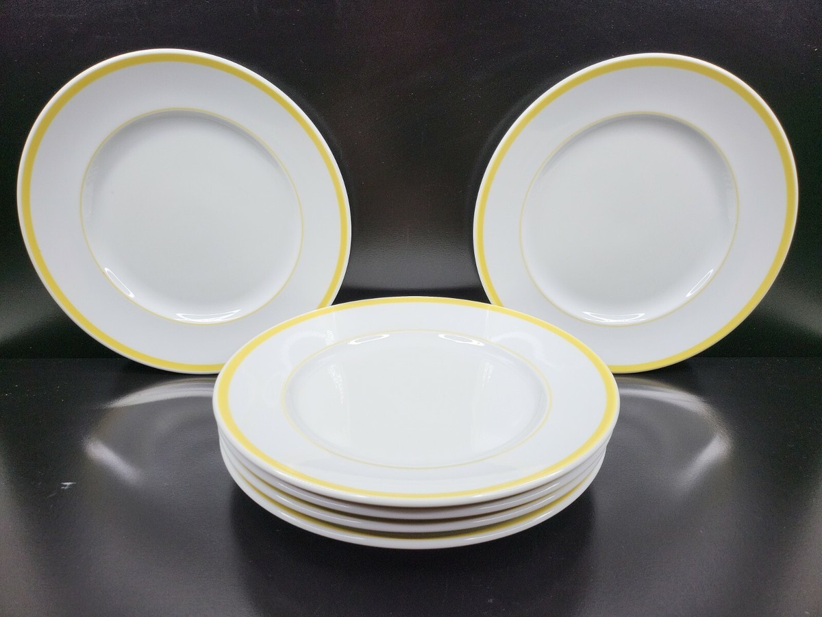 Williams Sonoma　　いちご型 6 Williams Sonoma Brasserie Yellow Dinner Plate Set Vintage