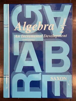 Algebra 1/2 by John Saxon - 3RD EDITION (Hardcover) - FREE SHIPPING