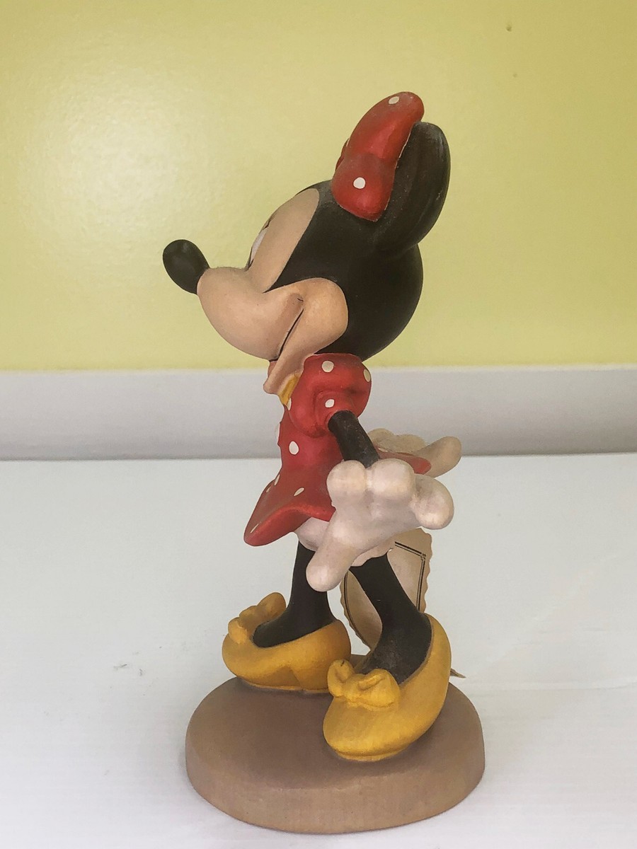 Disney Conrad Moroder 8” Minnie Mouse Wood Carving Painted
