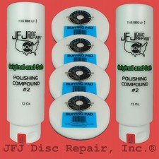 JFJ COMBO PACK: 2 WHITE POLISH 12OZ + 4 EASY PRO BUFF PADS